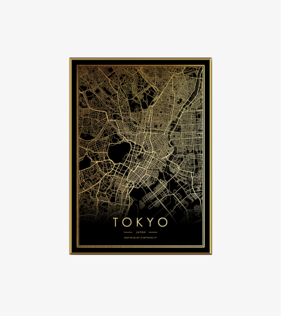 City Maps Foil Print (Black)