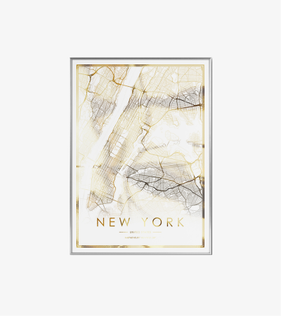City Maps Foil Print (White)